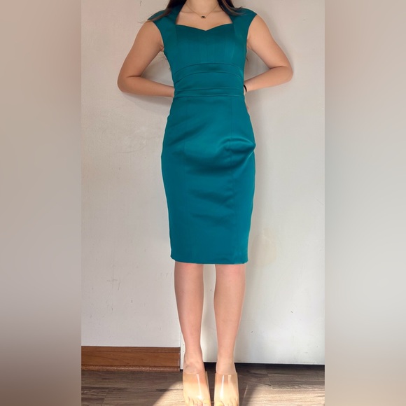 Signature by Sangria Blue Ruched Tiered Sheath Dress - Picture 10 of 11